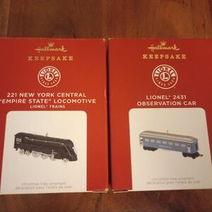 Lot of 2 Hallmark Lionel Train ornaments